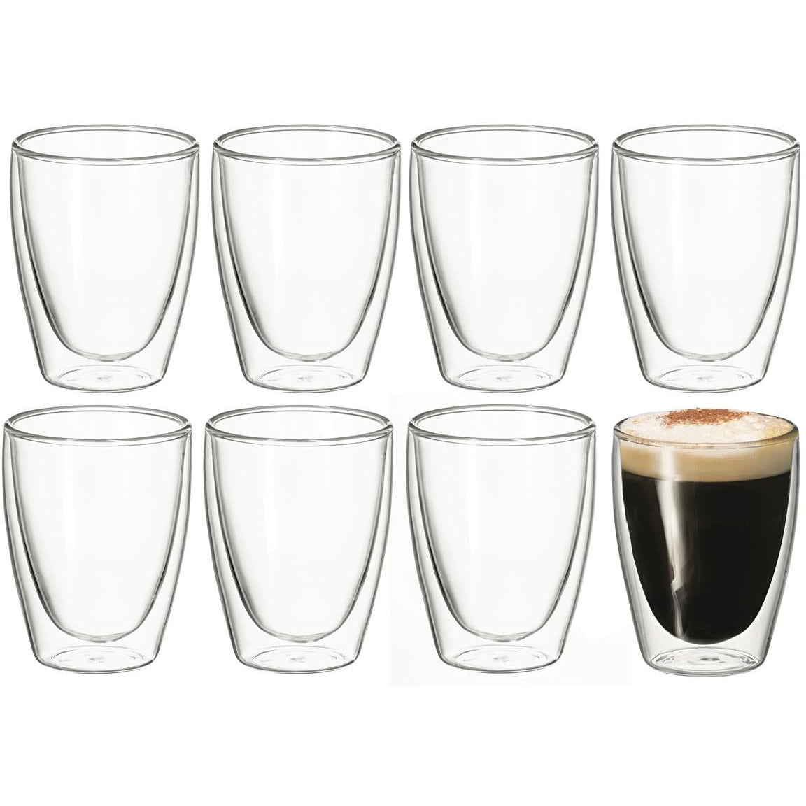 Caffe Twin Wall Glass Set of 8 - 250ML