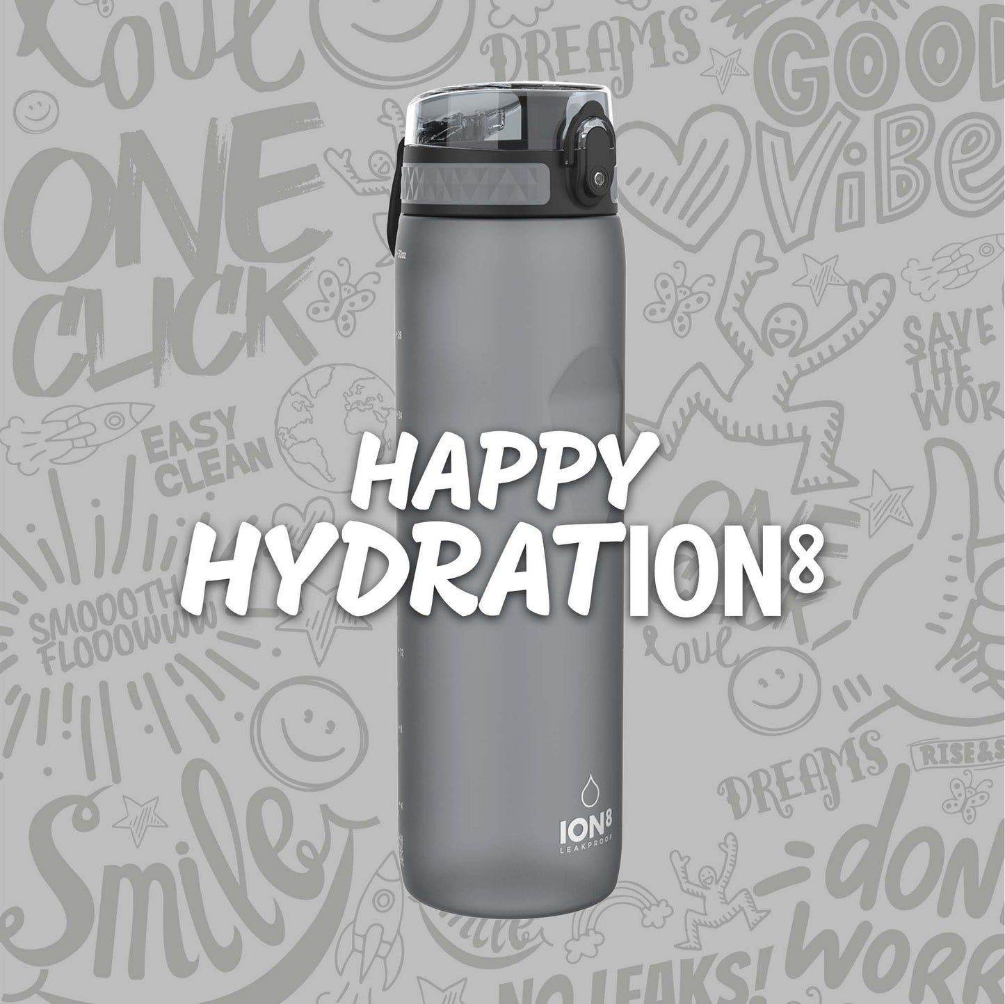 Quench Water Bottle Grey 1000ml