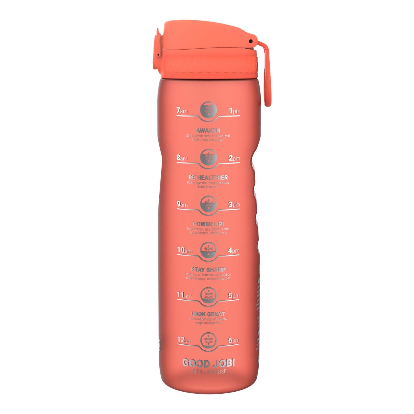 Quench Water Bottle Motivator Coral 1000ml